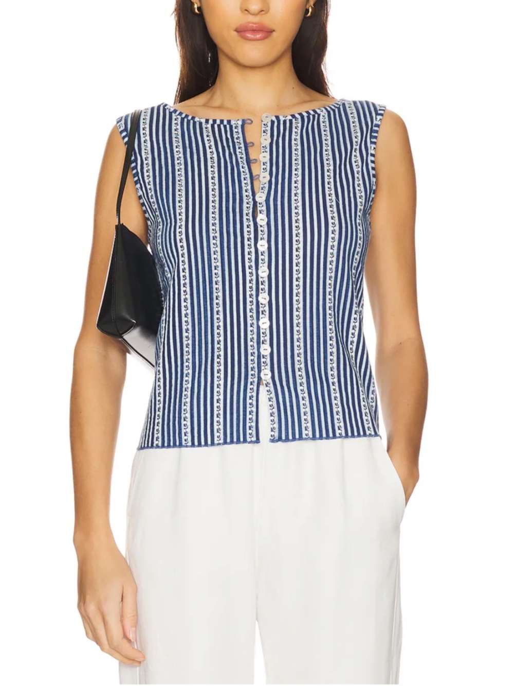 Free People Tilly Vest Top in Navy Combo